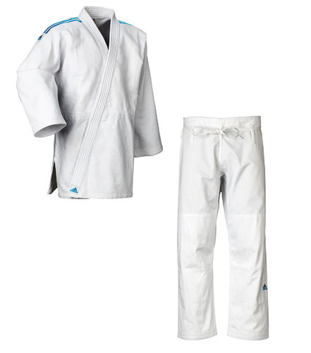 adidas Judo-Anzug "Contest" weiß/blaue Streifen