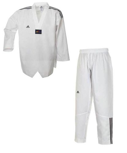 adidas Taekwondoanzug Adi Club 3 stripes, weißes Revers